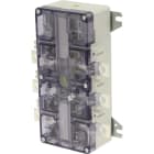 EATON INDUSTRIES - Sezionatore di potenza DMV 250A 3 poli con funzione di spegnimento di emergenza, maniglia rotativa rossa e anello di bloccaggio giallo, albero ALB.