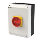 EATON INDUSTRIES - Interruttore generale P3, 80 A, montaggio a vista, 4 poli, forma I5/SVB, colore rosso, azionamento rotativo di accoppiamento porta, HI11 P3-80/I5/SVB/N/HI11.