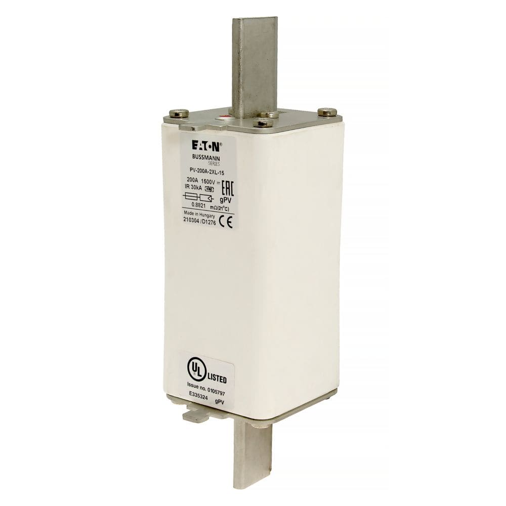 EATON INDUSTRIES - Cartuccia fusibile extra-rapida 200A DC 1500V 2XL 60 x 205 mm gPV UL IEC con indicatore contatti a lama PV-200A-2XL-15 FUSE 200A 1500V 2XL PV