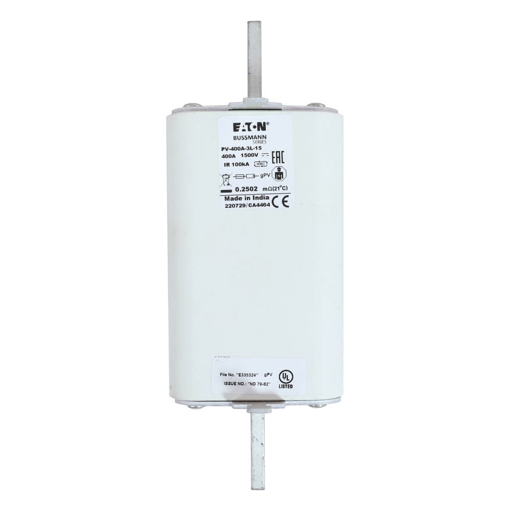 EATON INDUSTRIES - Cartuccia fusibile extra-rapida 630A DC 1000V 3L 75x91x205mm gPV IEC UL con indicatore contatti a lama PV-630A-3L FUSE 630A-UL/600A-IEC 100