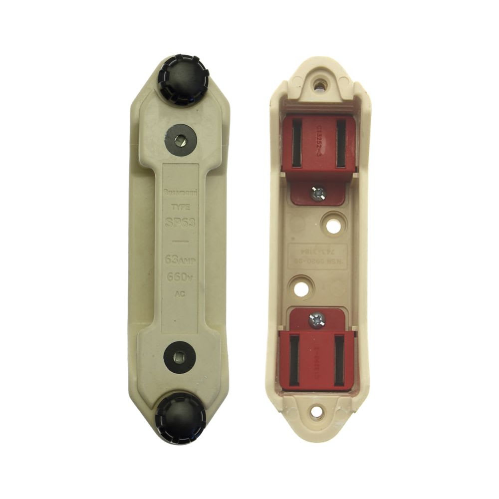 EATON INDUSTRIES - Portafusibile bassa tensione 63A AC 660V 1P IEC SP63HBASE & SP63HCAR. SP63H