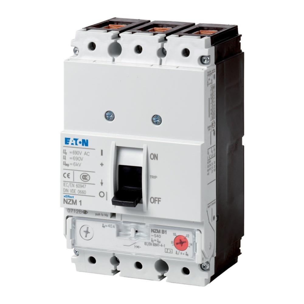 EATON INDUSTRIES - Interruttore automatico a 3 poli, 40A, protezione magnetotermica integrata.