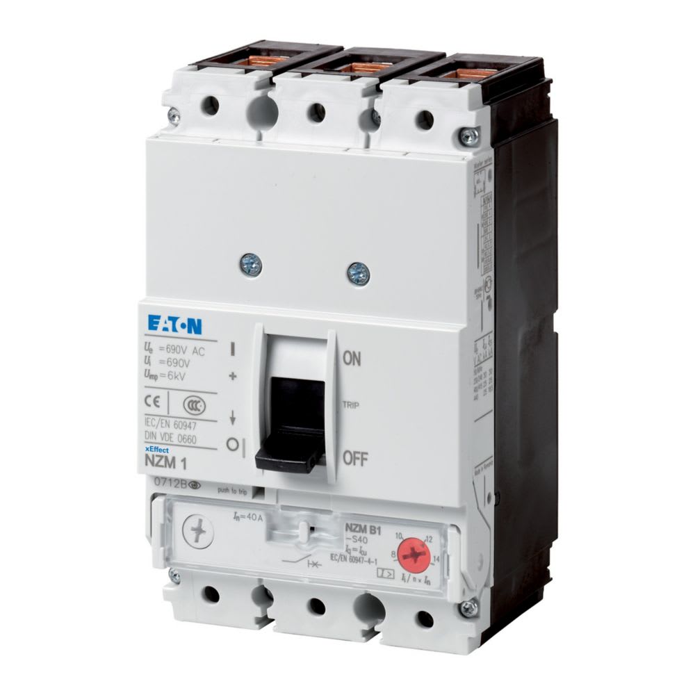 EATON INDUSTRIES - Interruttore automatico a 3 poli, 100A, protezione magnetotermica integrata.