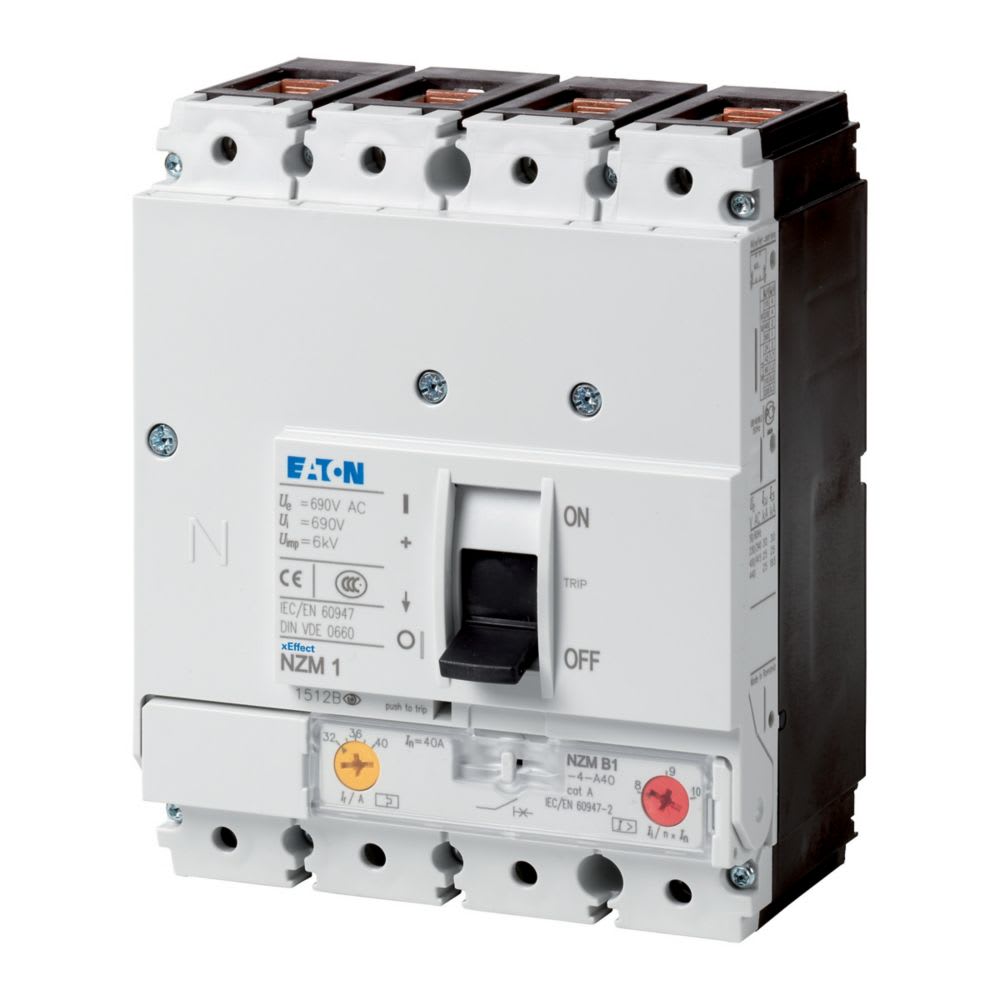 EATON INDUSTRIES - Interruttore automatico NZMS1, Magnetotermico, 4P, 32A, 690V, Protezione impianti, Morsetto a telaio.