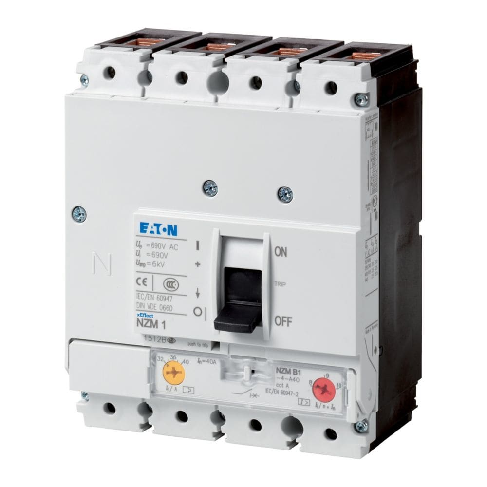 EATON INDUSTRIES - Interruttore automatico NZMS1, Magnetotermico, 4P, 80 A, 690 V, Protezione impianti.