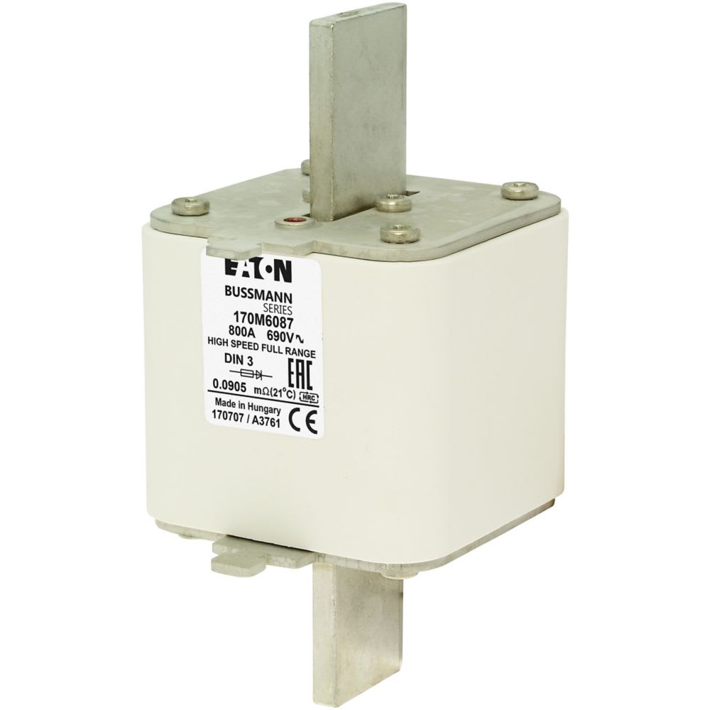 EATON INDUSTRIES - Cartuccia fusibile 900A 690V corsa rapida DIN 3 75x89x150mm gR IEC AC indicatore singolo 170M6092 FUSE.