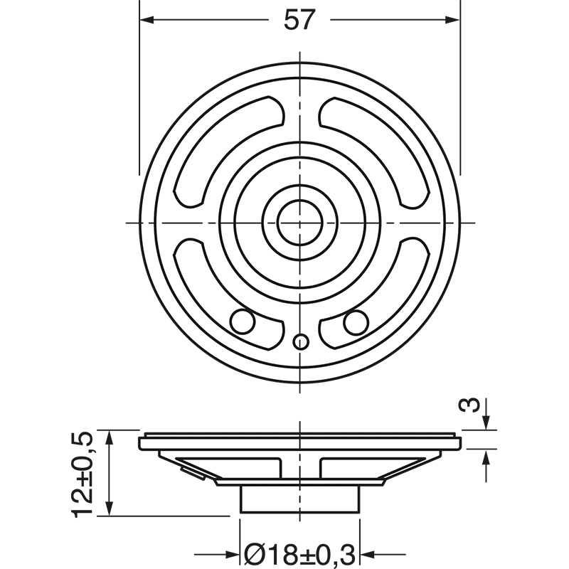 ELCART DISTRIBUTION - SPEAKER MYLAR 57MM 0,25W 8OHM