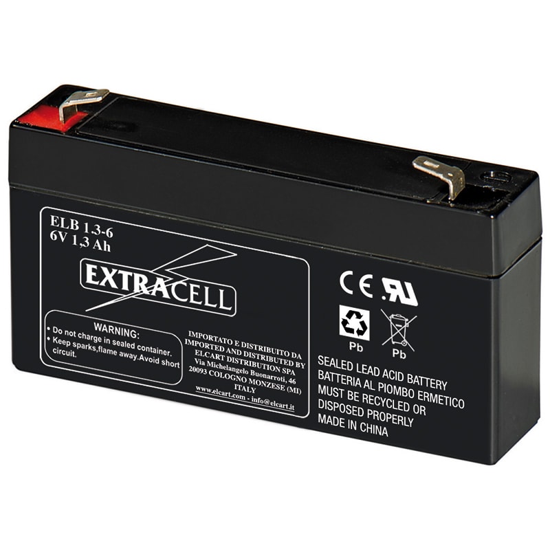ELCART DISTRIBUTION - BATTERIA RIC.PIOMBO 6V 1,3 AH