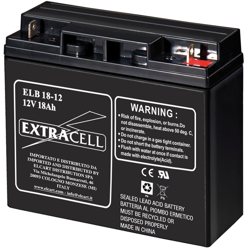 ELCART DISTRIBUTION - BATTERIA RIC.PIOMBO 12V 18 AH