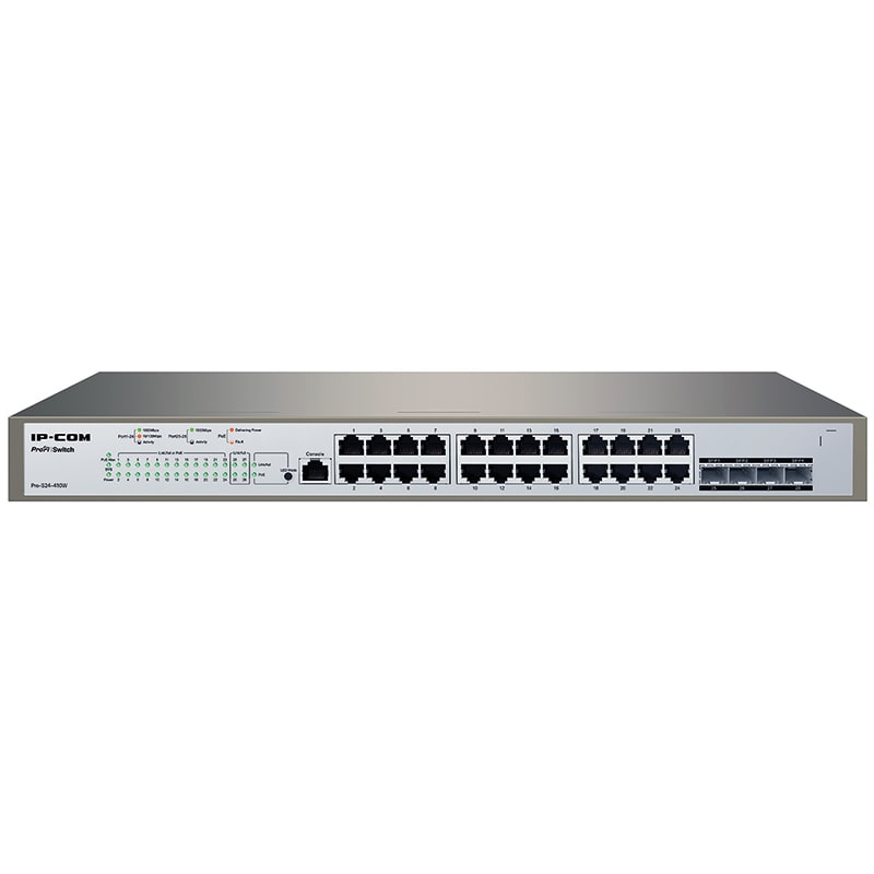 TENDA - SWITCH 24P GIGA POE+ 4 SFP 410W IP-COM