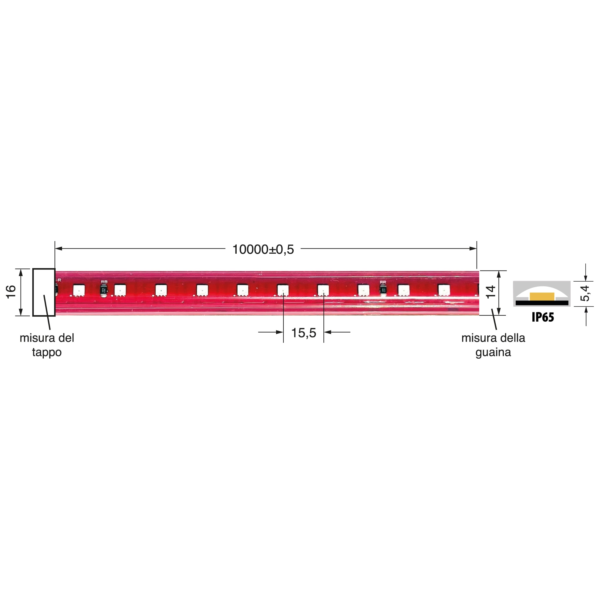 ELCART DISTRIBUTION - STRI.LED 10W/M RGB 220V IP65 10M