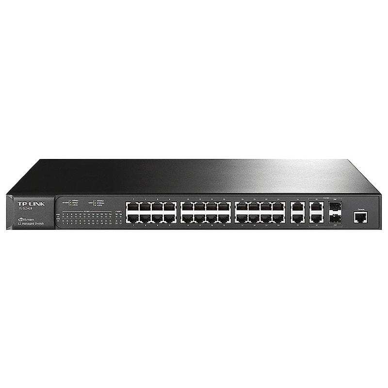 TP-LINK - SWITCH FE 24P L2+2SFP METAL RACK