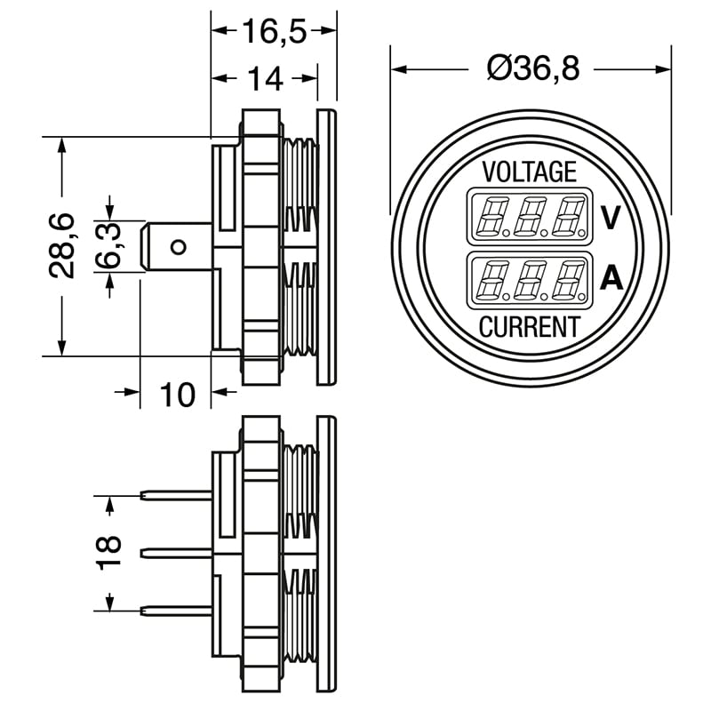 ELCART DISTRIBUTION - VOLTMETRO+AMPEROMETRO 0-10A