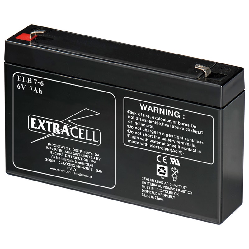 ELCART DISTRIBUTION - BATTERIA RIC.PIOMBO  6V  7,0 AH
