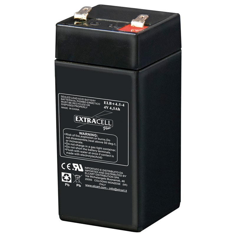 ELCART DISTRIBUTION - BATTERIA RIC.PIOMBO  4V  4,5 AH