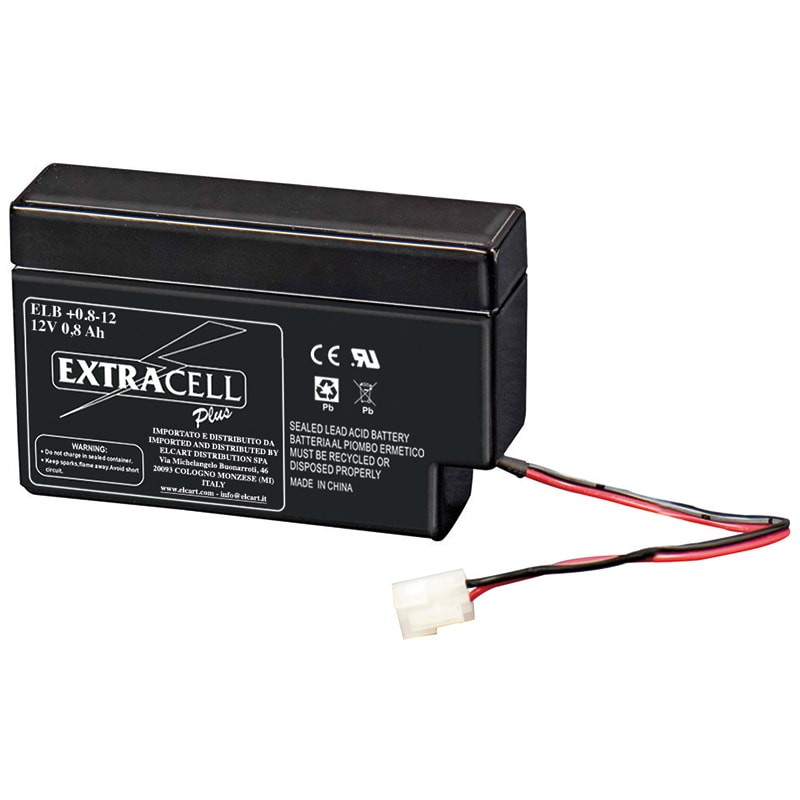 ELCART DISTRIBUTION - BATTERIA RIC.PIOMBO 12V 0,8 AH
