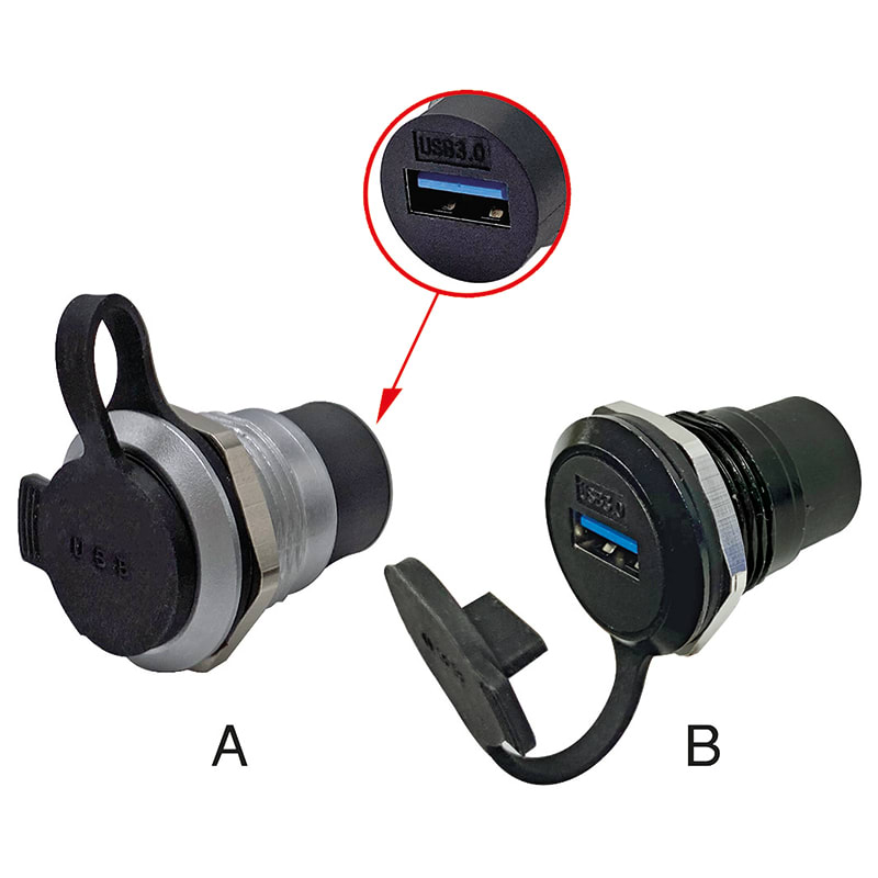 ELCART DISTRIBUTION - PRESA USB3.0 F/F DA PANNEL. NERO