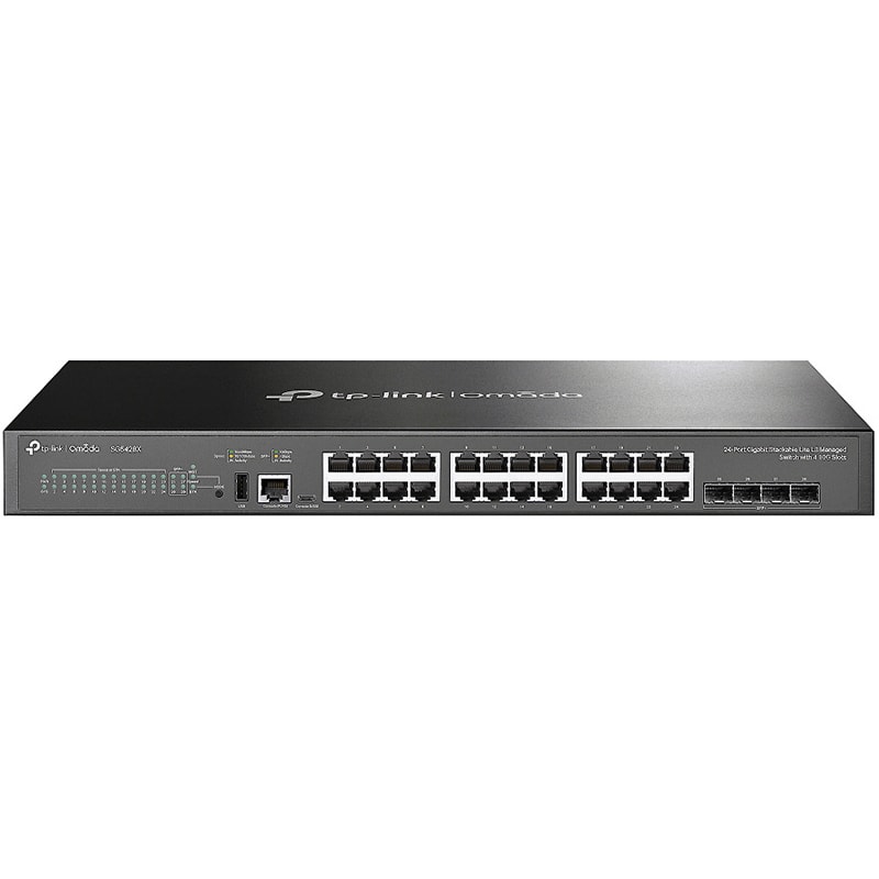 TP-LINK - SWITCH L3 STACKABLE 24PORTE+4SFP+