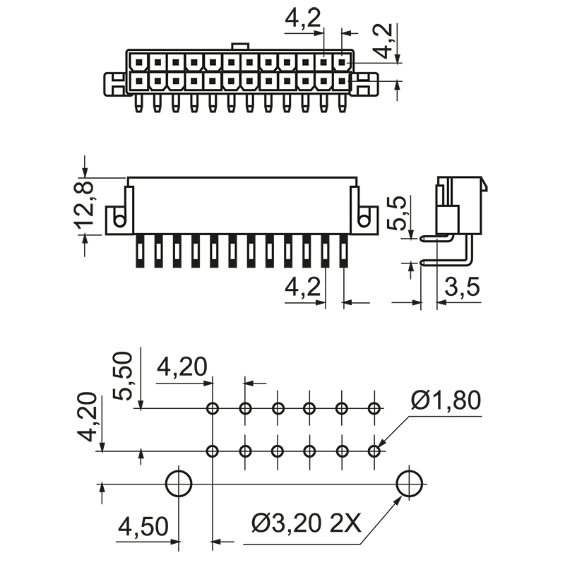 ELCART DISTRIBUTION - 015860432   CONN.C.S.90 4,2PE  2V