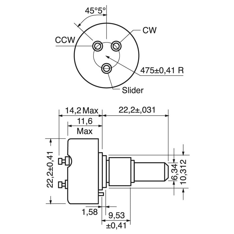 ELCART DISTRIBUTION - 6187R10KL1.0ST POTENZ. 1W 1 GIRO