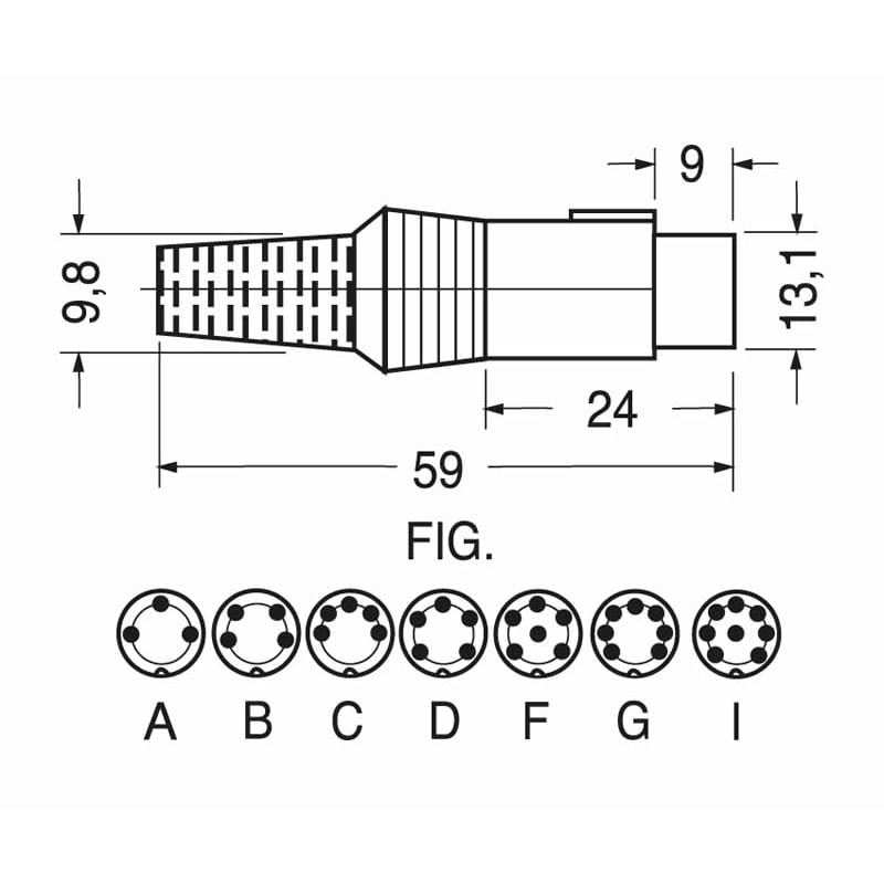 ELCART DISTRIBUTION - SPINA VOLANTE 5 POLI  DIN 45322