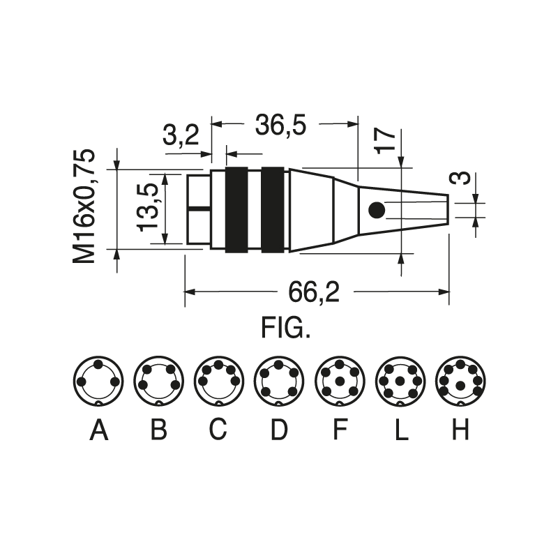 ELCART DISTRIBUTION - SPINA VOLANTE 5 POLI DIN A VITE