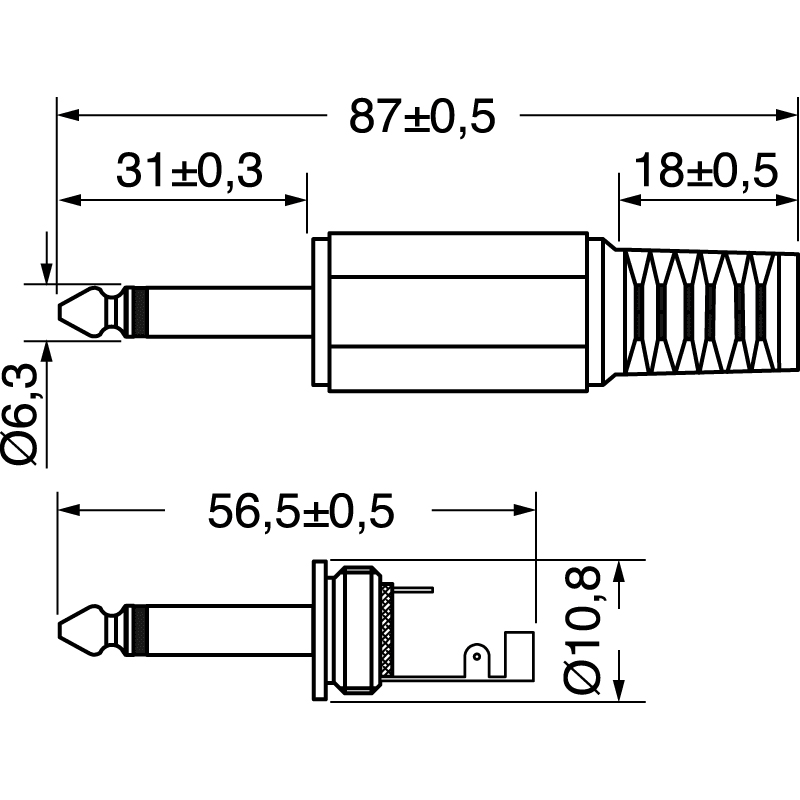 ELCART DISTRIBUTION - SPINA VOLANTE 6,3 MONO PROFES 040110000