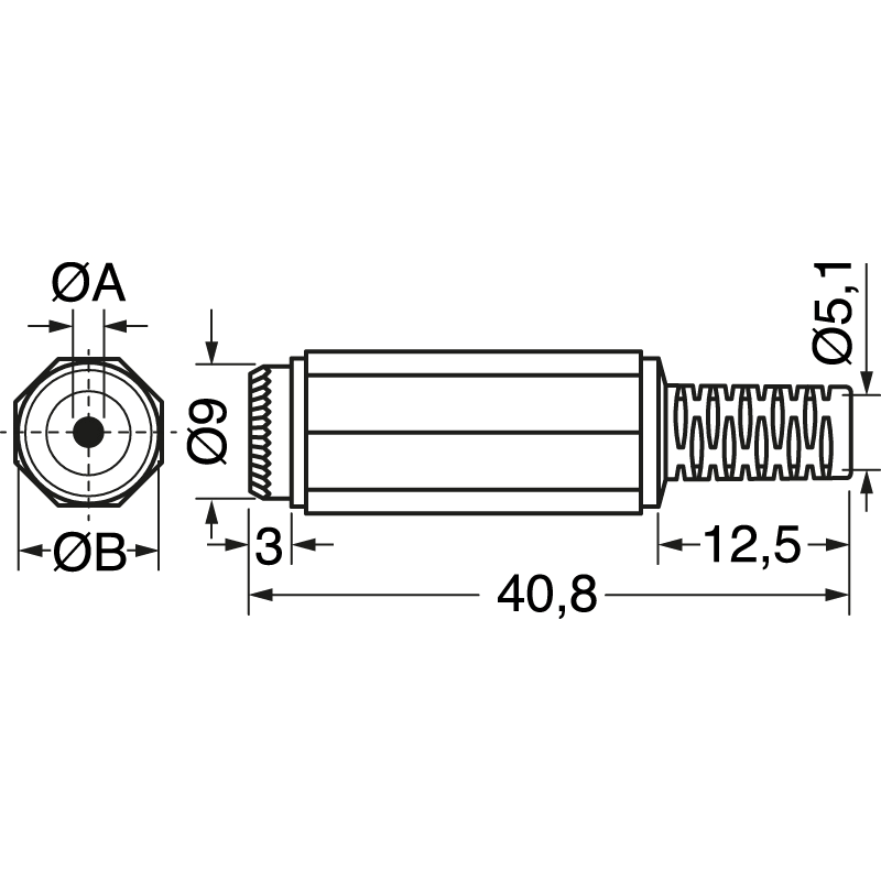 ELCART DISTRIBUTION - SPINA ALIM.VOL.PROFES. 5,5X2,1MM 040131000