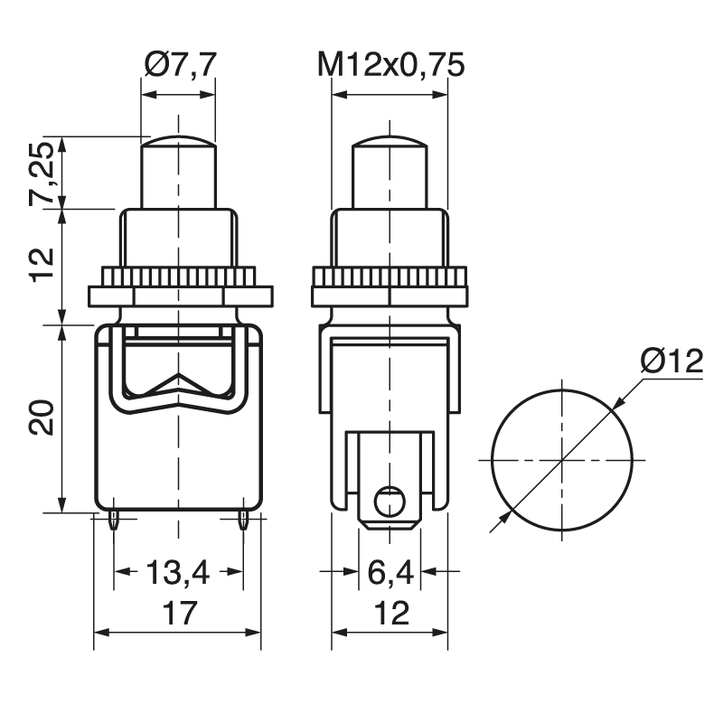 ELCART DISTRIBUTION - PULSANTE NORM. CHIUSO ROSSO