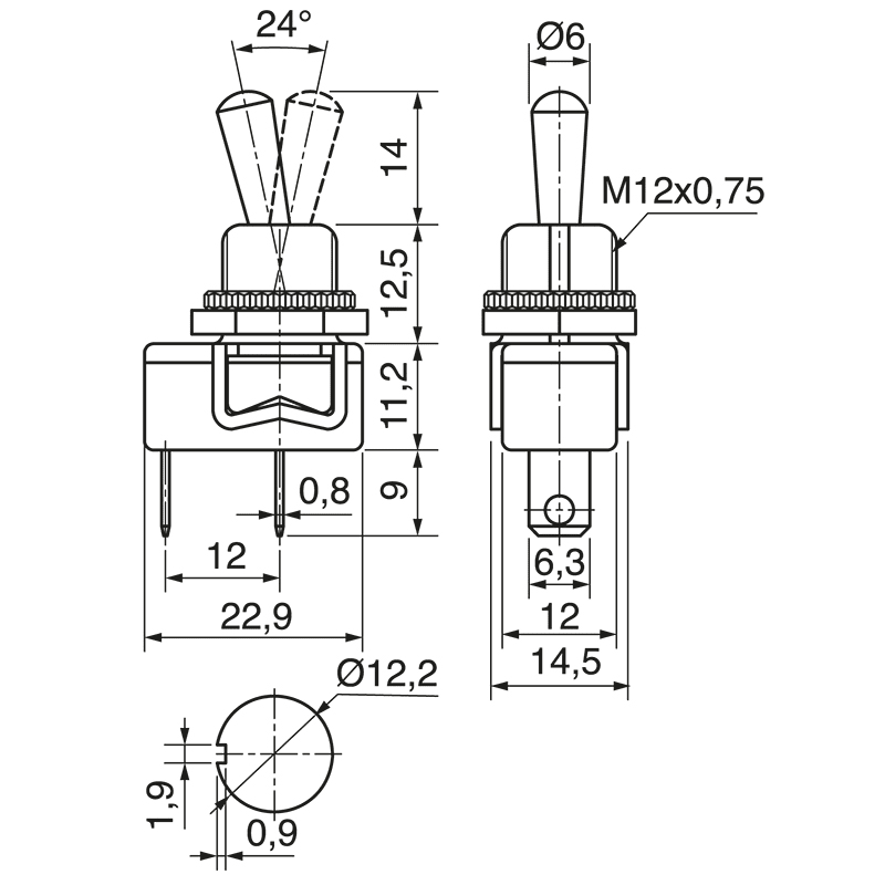 ELCART DISTRIBUTION - INTERRUTTORE UNIPOLARE A LEVA