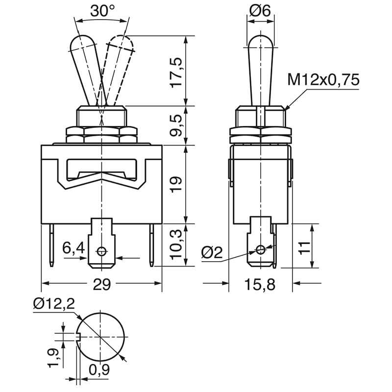 ELCART DISTRIBUTION - DEVIAT. 1 SC.3 POS. 10A ON-OFF-ON