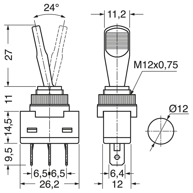 ELCART DISTRIBUTION - INTERRUTTORE UNIPOLARE LEVA ROSSA