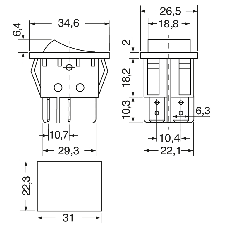ELCART DISTRIBUTION - INTER. BIPOL. LUMIN. 220VCA GIALL