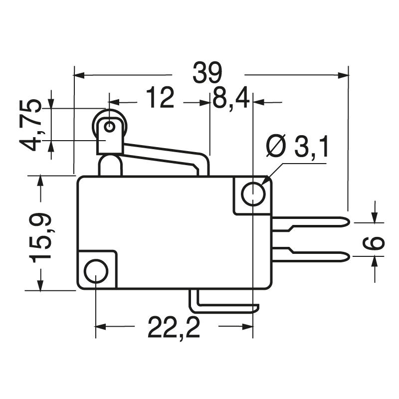 ELCART DISTRIBUTION - DEVIATORE MINIATURA LEVA CORTA