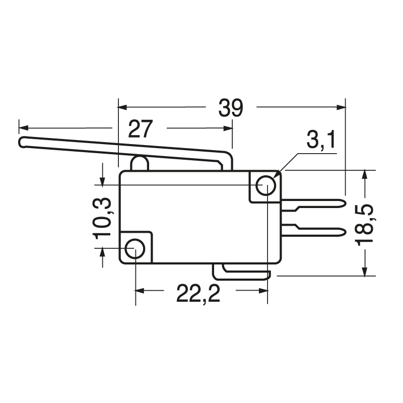 ELCART DISTRIBUTION - DEVIATORE MINIATURA CON LEVA