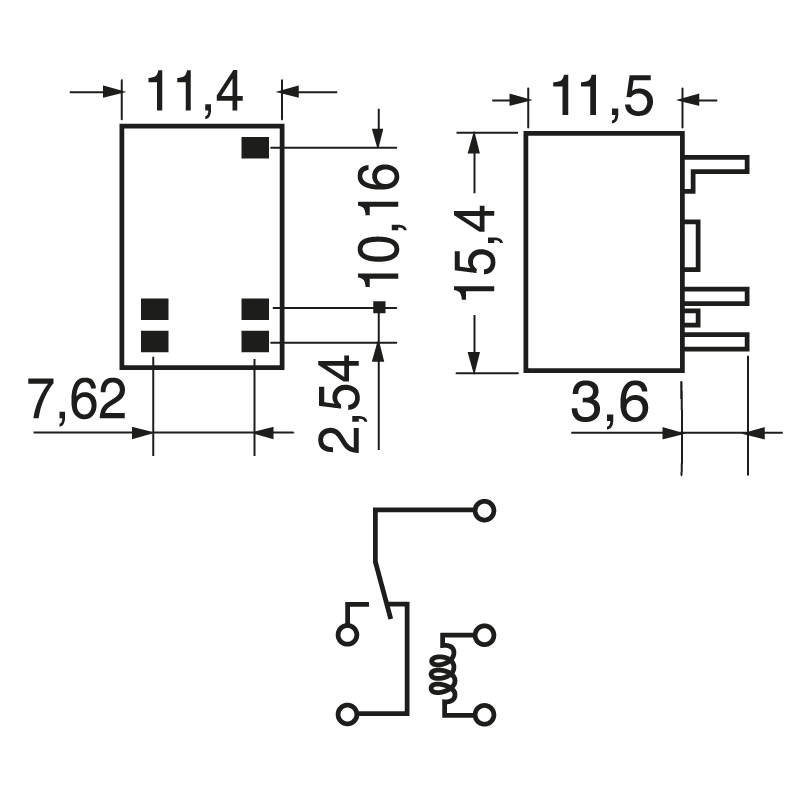 ELCART DISTRIBUTION - RELE SUBM. 1 SC. 12 V 1 A