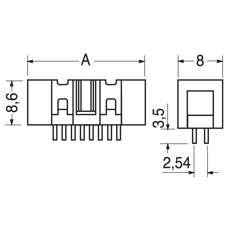 ELCART DISTRIBUTION - CONN. MASCHIO INSER.DIRETTA 10 P 050798800