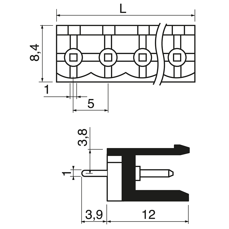 ELCART DISTRIBUTION - MORSETTO EURO P MAS. P.5 8VIE