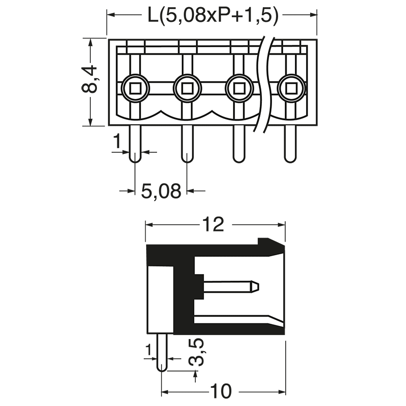 ELCART DISTRIBUTION - MORS.EURO P MAS.90 P.5,08 12VIE