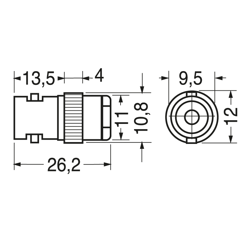 ELCART DISTRIBUTION - PRESA VOL. BNC 50 OHM UG89 STAND.