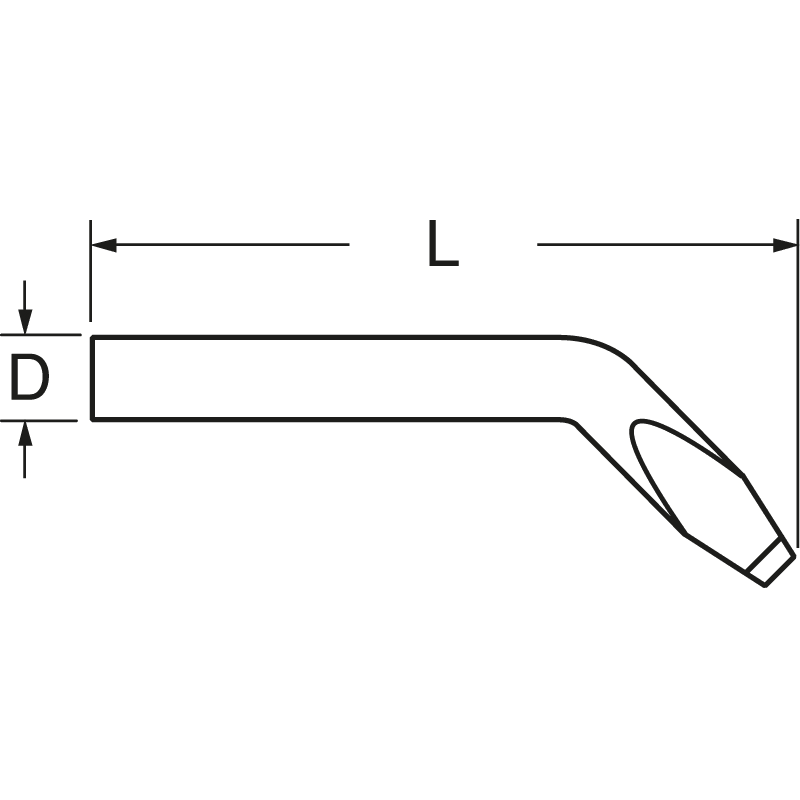 ELCART DISTRIBUTION - PUNTA CURVA NICHELATA PER 80W