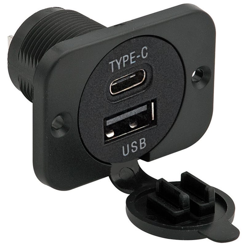 ELCART DISTRIBUTION - DOPPIA PRESA USB+USBC 5V 3A PANN