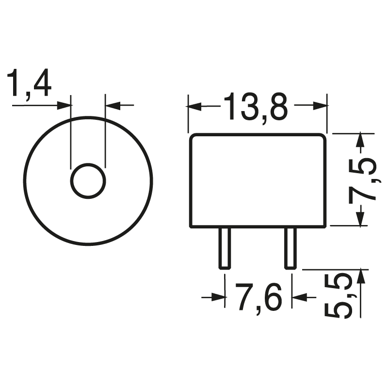 ELCART DISTRIBUTION - BUZZER PIEZOCERA. 14MM 12VDC 85DB