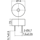 ELCART DISTRIBUTION - BUZZER PIEZOCERA. 14MM 12VDC 80DB