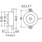 ELCART DISTRIBUTION - BUZZER PIEZOCERA. 32MM 12VDC 90DB