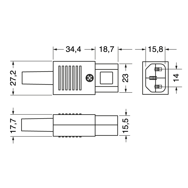 ELCART DISTRIBUTION - PRESA VOLANTE TRIPOLARE STANDARD