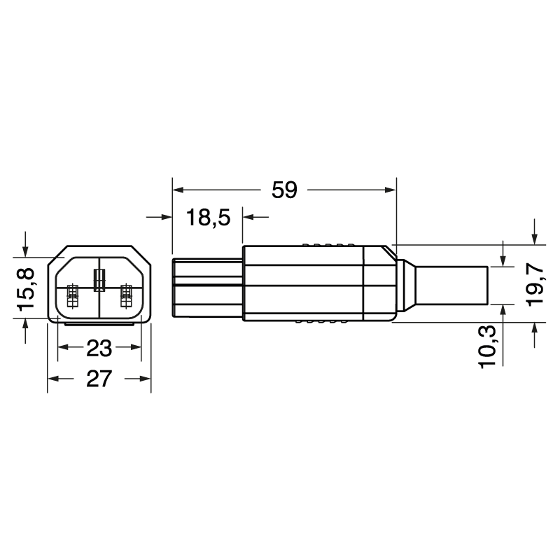 ELCART DISTRIBUTION - PRESA VOLANTE TRIPOLARE C13