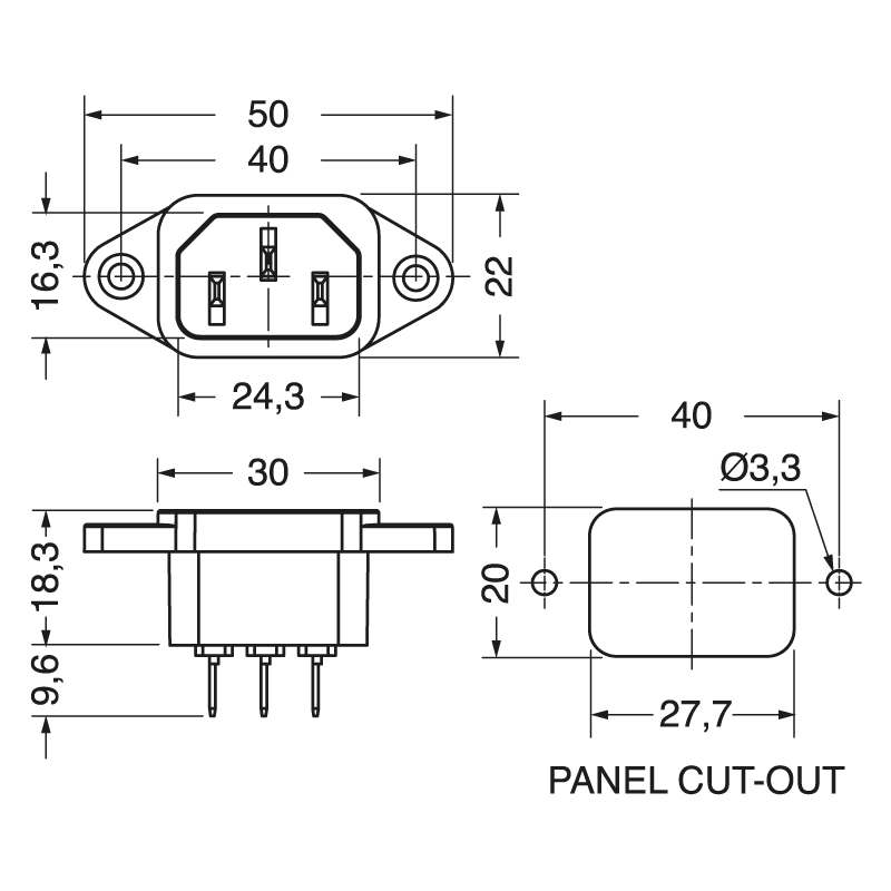 ELCART DISTRIBUTION - SPINA PANNELLO TRIPOL. NORME CEE 130089500