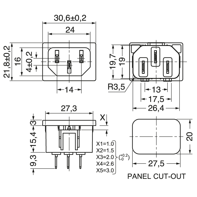 ELCART DISTRIBUTION - SPINA PANN. AUTOBLOCC. CEE 2,5MM