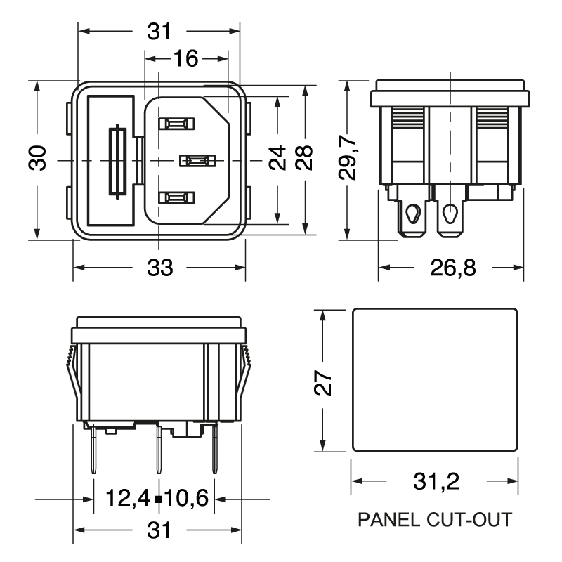 ELCART DISTRIBUTION - SPINA PAN. TRIP. CON FUSIB. AUTOB